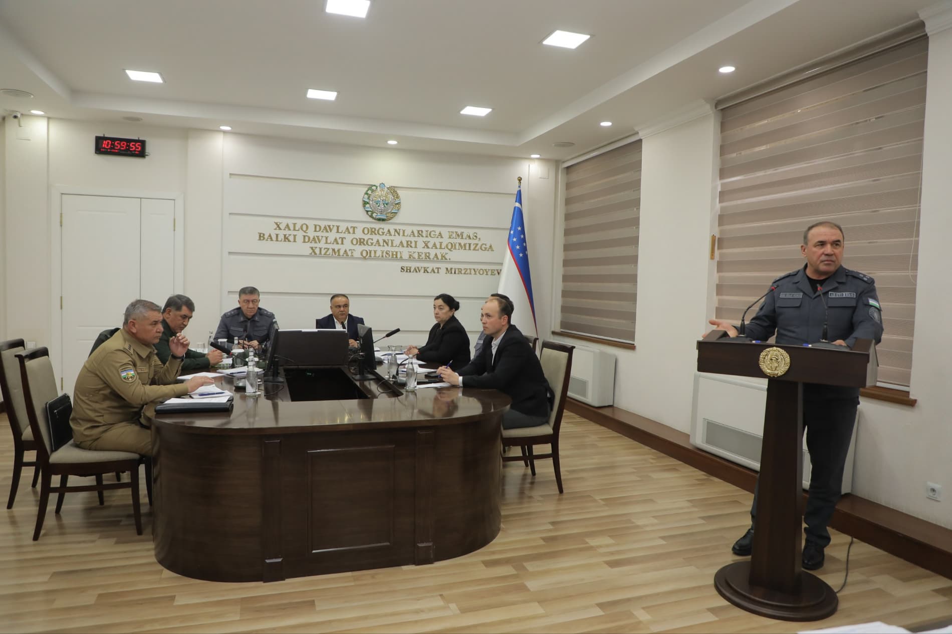 Minister of Internal Affairs Lieutenant General Pulat Bobojonov held a reporting meeting in Samarkand region