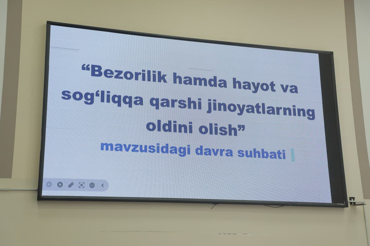 Yoshlar oʻrtasida jinoyatchilikka qarshi kurashish profilaktik tadbirlari tashkil etilmoqda