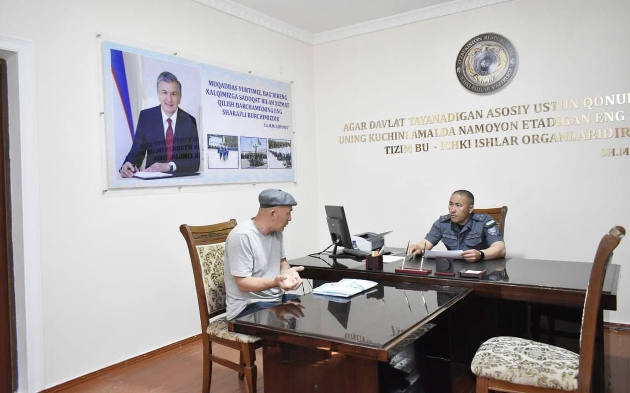 Qoraqalpogʻiston Respublikasi Ichki ishlar vazirligi rahbariyatining navbatdagi shaxsiy qabuli oʻtkazildi