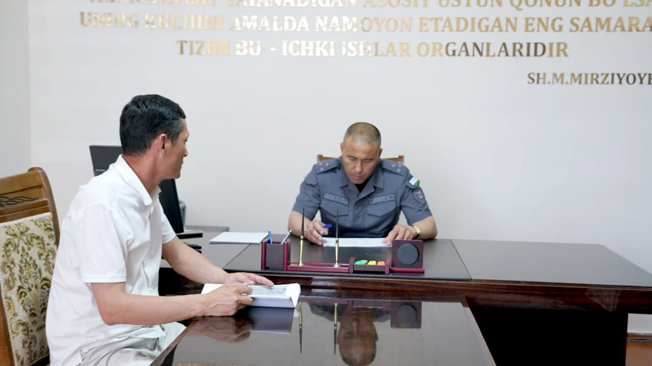 Qoraqalpogʻiston Respublikasi Ichki ishlar vazirligi rahbariyatining navbatdagi shaxsiy qabuli oʻtkazildi