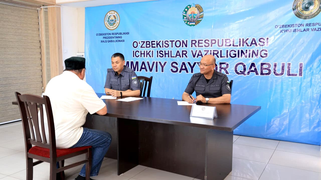 Namangan viloyatida IIV ishchi guruhi va viloyat huquqni muhofaza qiluvchi organlar rahbarlarining sayyor qabuli tashkil etildi