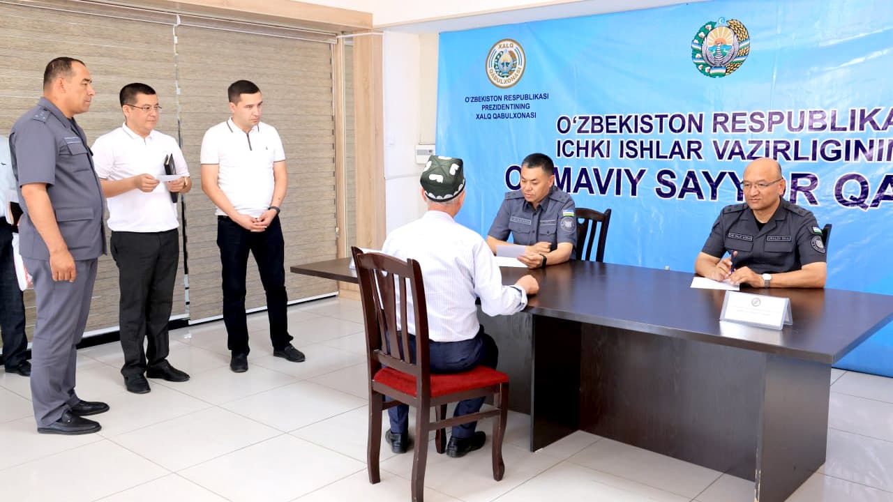 Namangan viloyatida IIV ishchi guruhi va viloyat huquqni muhofaza qiluvchi organlar rahbarlarining sayyor qabuli tashkil etildi