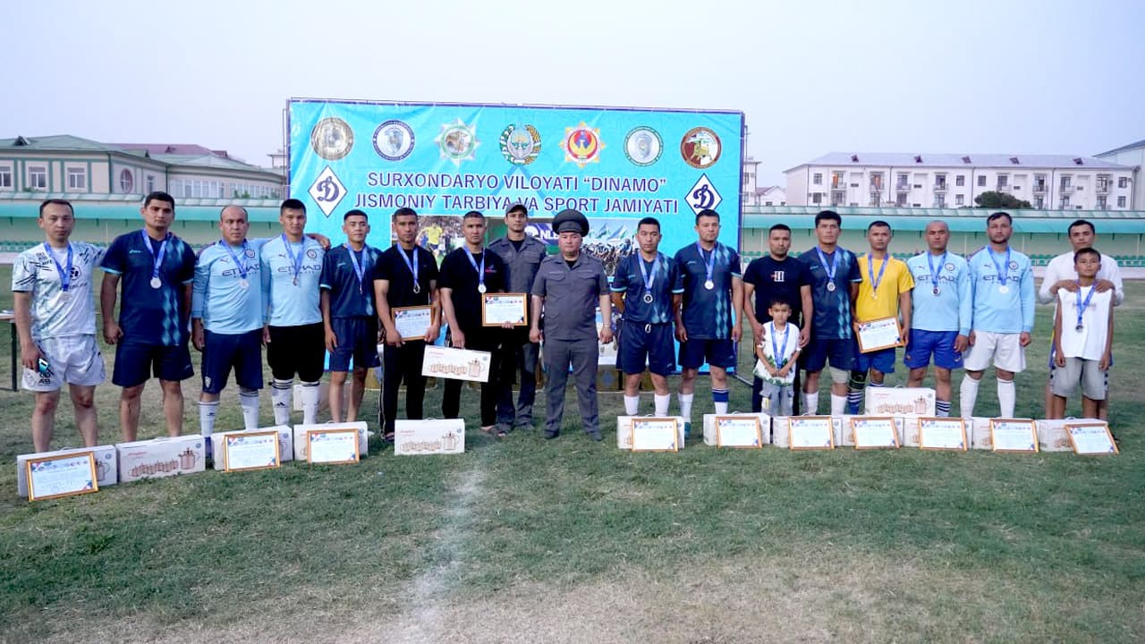 Surxondaryoda Huquqni muhofaza qiluvchi organlari xodimlari oʻrtasida sportning futbol turi boʻyicha viloyat birinchiligi musobaqasi oʻtkazildi
