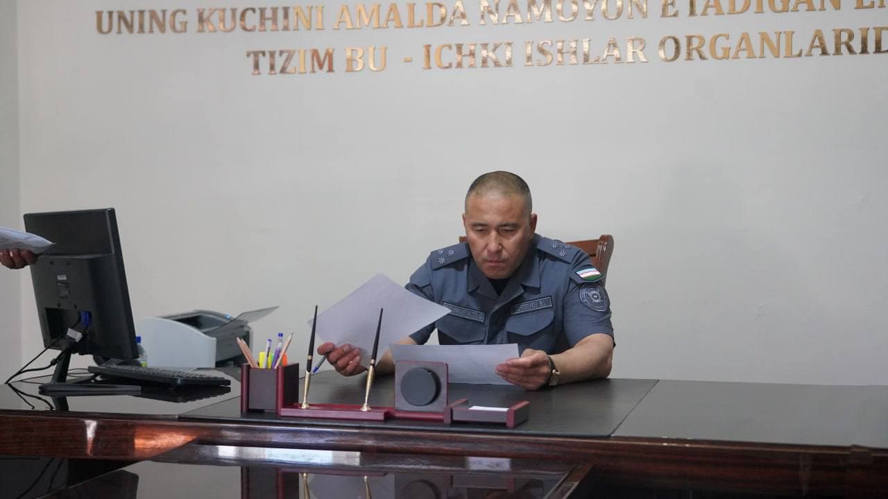 Qoraqalpogʻiston Respublikasi Ichki ishlar vaziri tomonidan navbatdagi shaxsiy qabul oʻtkazildi