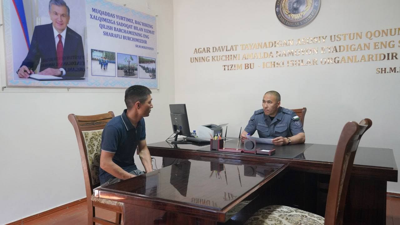 Qoraqalpogʻiston Respublikasi Ichki ishlar vaziri tomonidan navbatdagi shaxsiy qabul oʻtkazildi