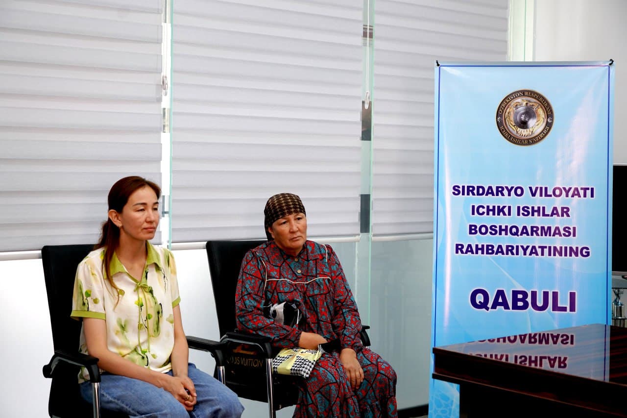 Sirdaryo viloyati IIB boshligʻining shaxsiy qabuli oʻtkazildi