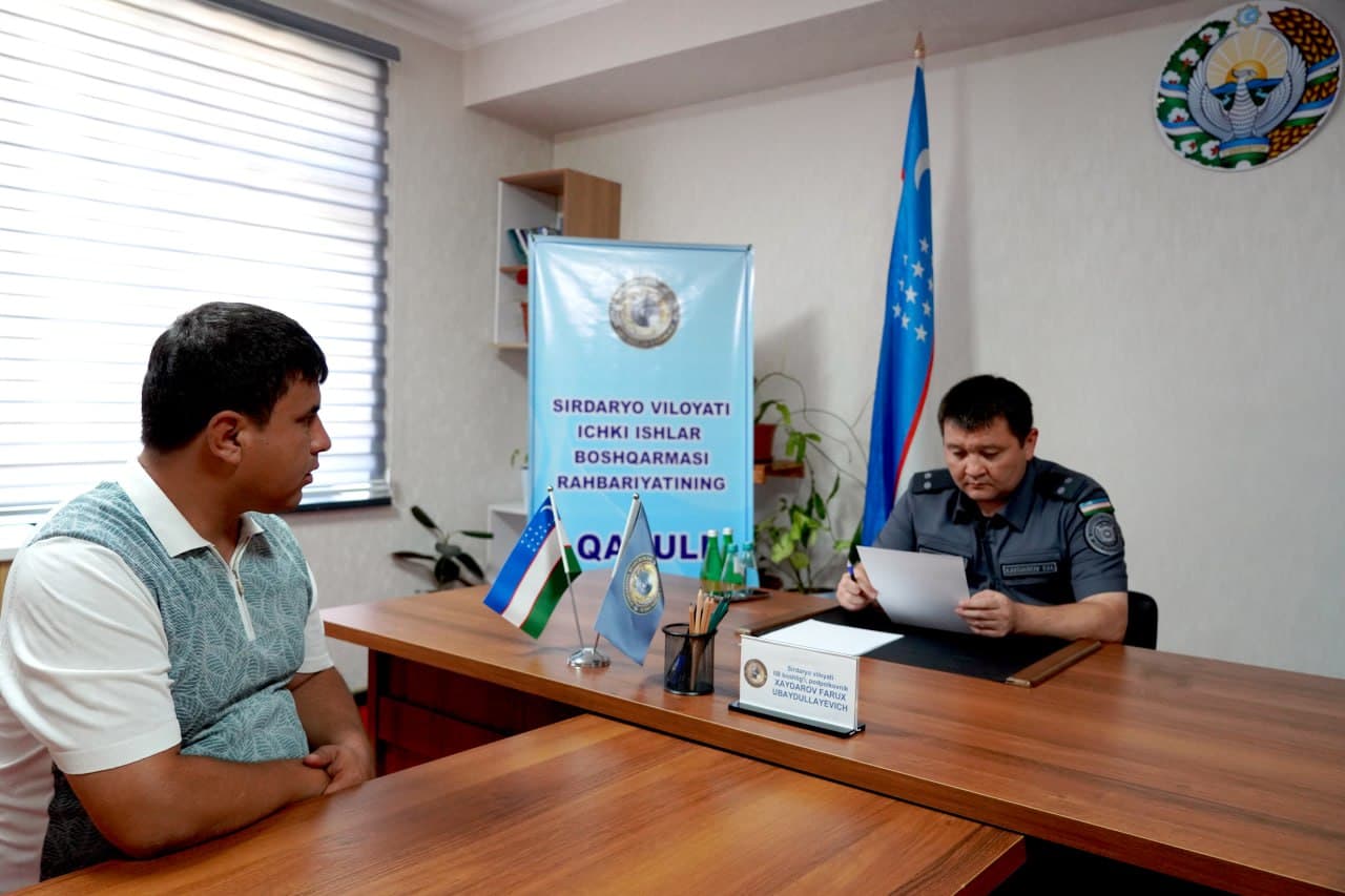 Sirdaryo viloyati huquqni muhofaza qiluvchi organlarining ommaviy sayyor qabuli Boyovut tumanida boʻlib oʻtdi