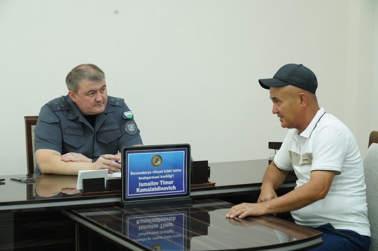 Surxondaryo viloyati ichki ishlar boshqarmasi boshligʻi tomonidan navbatdagi “Ommaviy sayyor qabul”i boʻlib oʻtdi