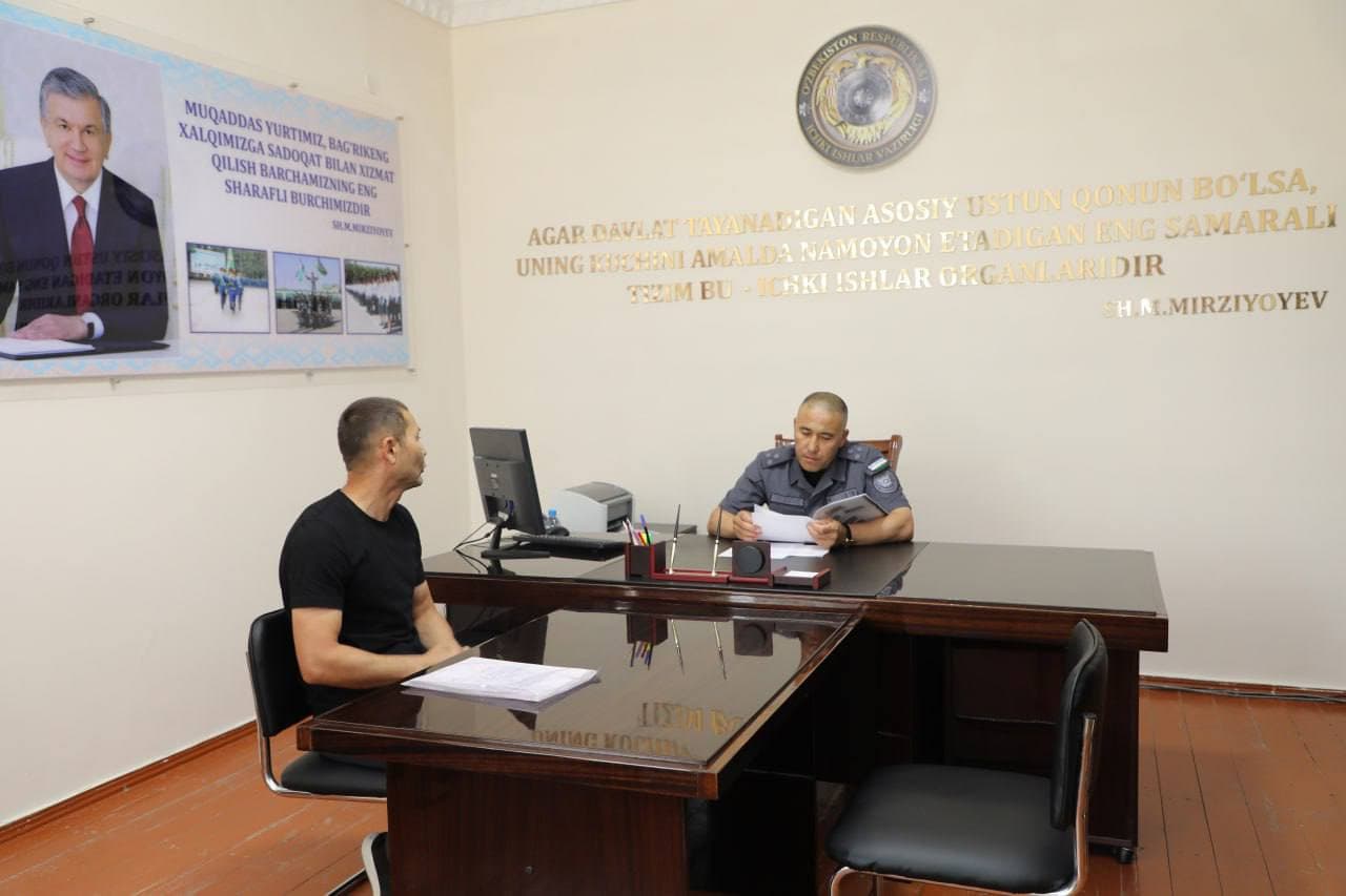 Qoraqalpogʻiston Respublikasi Ichki ishlar vazirining navbatdagi shaxsiy qabuli oʻtkazildi