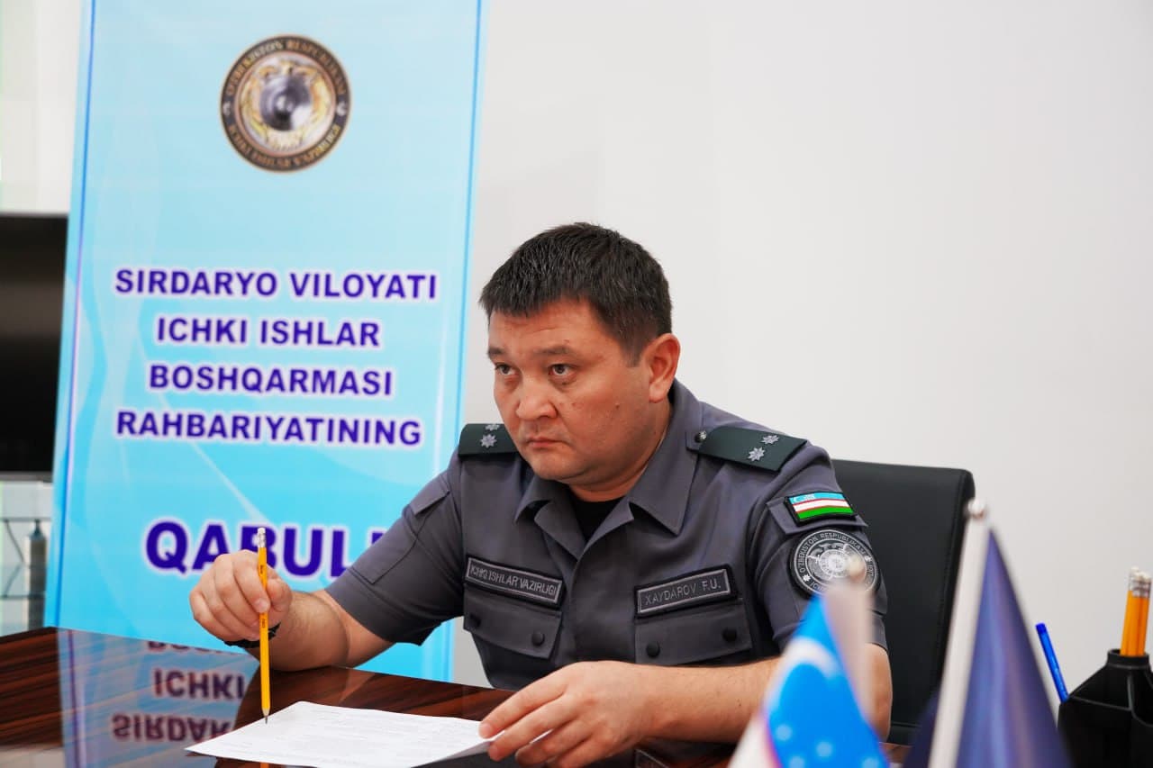 Состоялся личный прием начальника УВД Сырдарьинской области