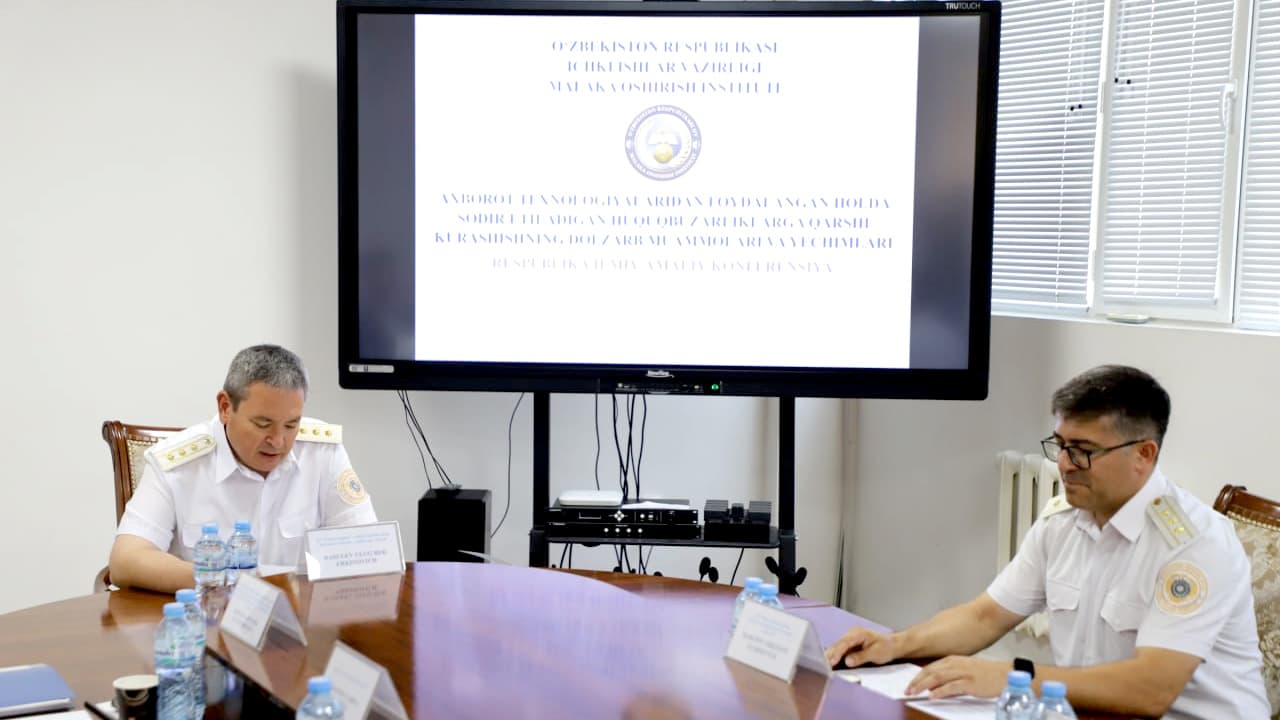 IIV Malaka oshirish institutida “Axborot texnologiyalaridan foydalangan holda sodir etiladigan huquqbuzarliklarga qarshi kurashishning dolzarb muammolari va yechimlari” mavzusida ilmiy-amaliy konferensiya oʻtkazildi