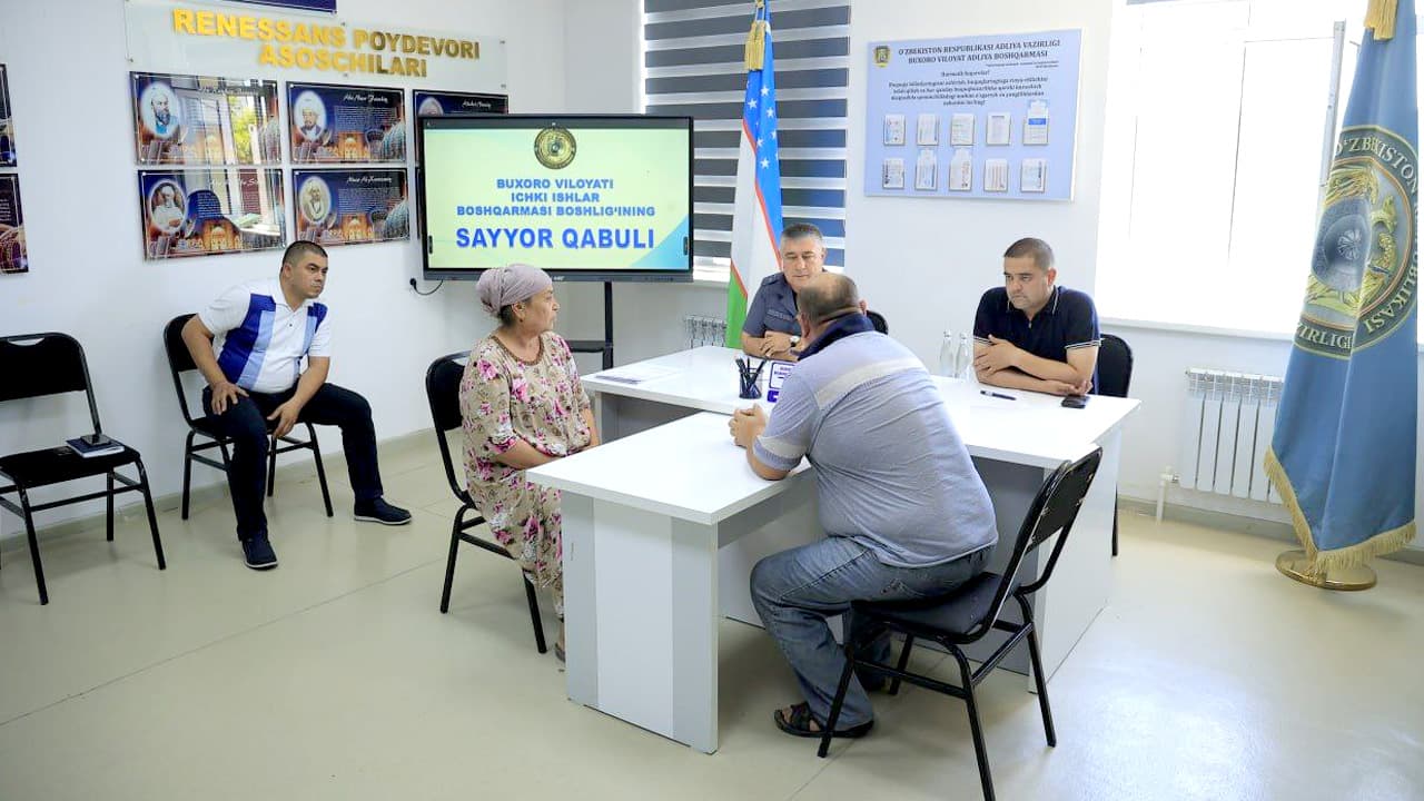Buxoro viloyati IIB rahbariyatining fuqarolar murojaatlarini koʻrib chiqish boʻyicha sayyor qabuli tashkil etildi