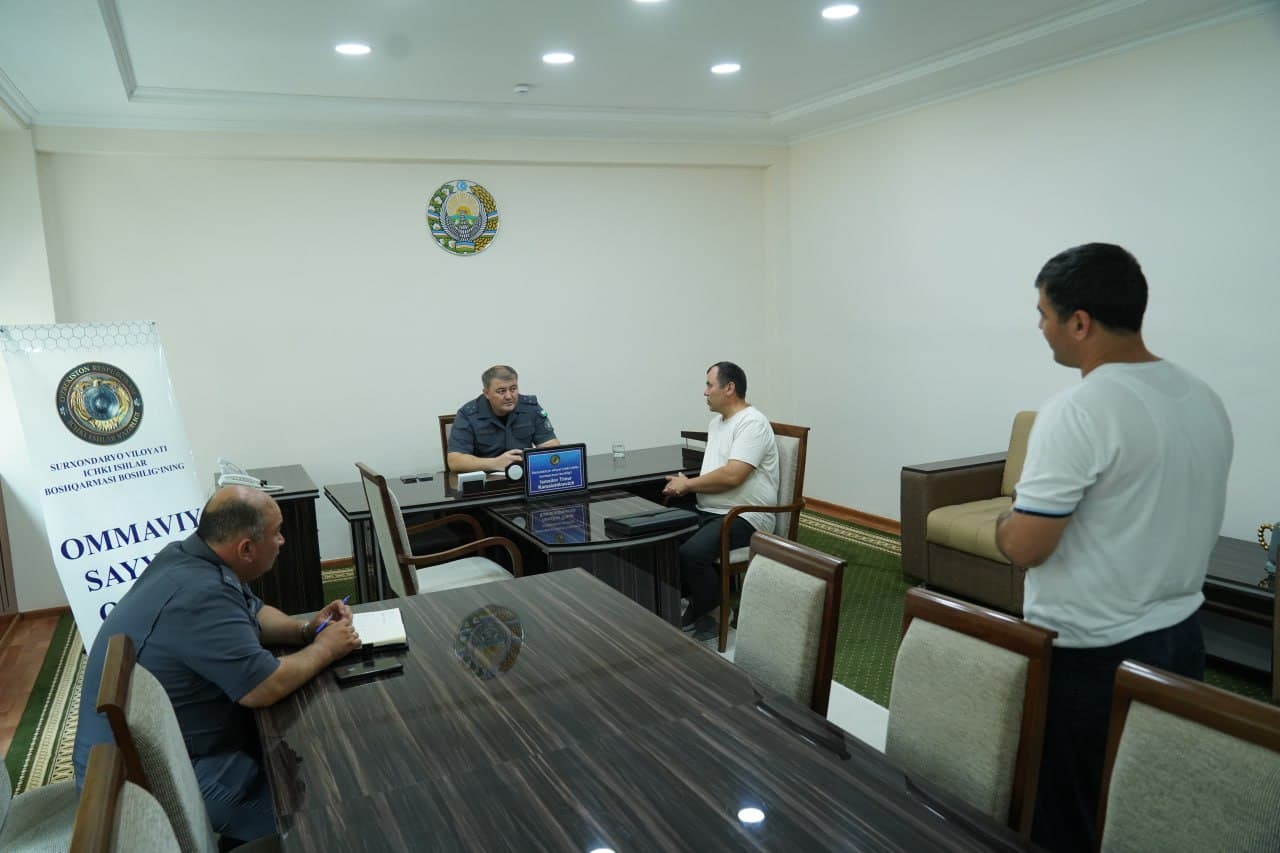 Начальником Управления внутренних дел Сурхандарьинской области проведен очередной масштабный выездной прием