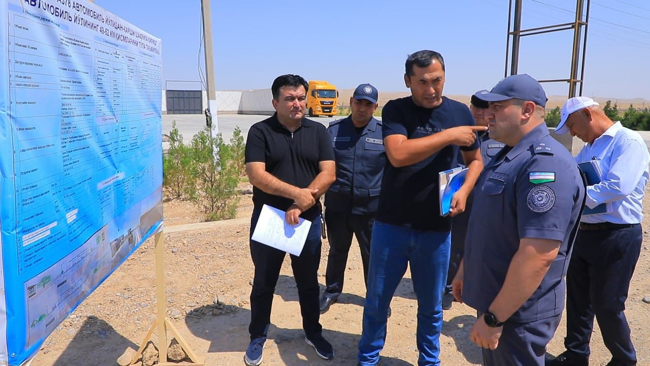 IIV YHXX rahbariyati Qashqadaryo viloyatida yoʻl infratuzilmasini yaxshilash boʻyicha amalga oshirilayotgan ishlarni oʻrgandi