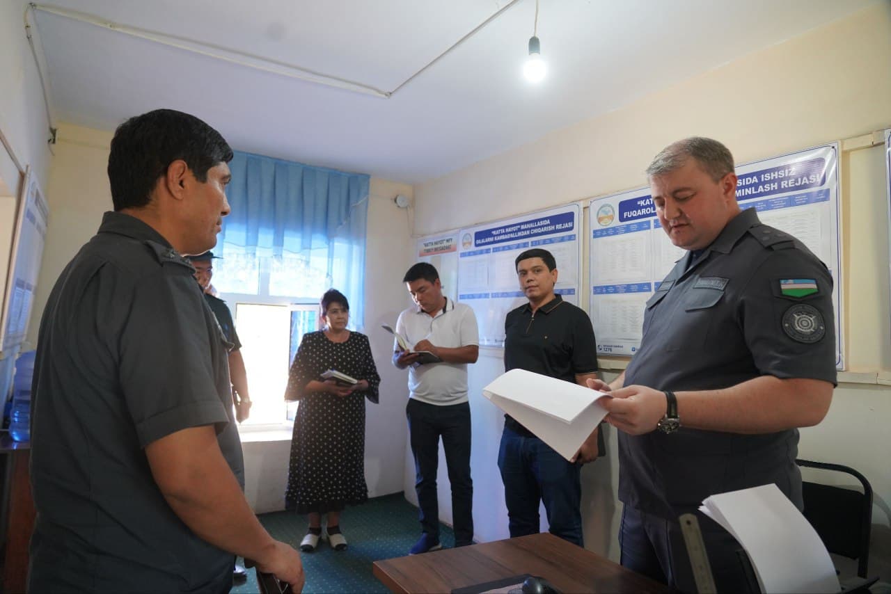 Surxondaryo viloyati IIB tomonidan Qumqoʻrgʻon va Sherobod tumanlarida jinoyat va huquqbuzarliklarni barvaqt oldini olish borasidagi ishlar oʻrganildi