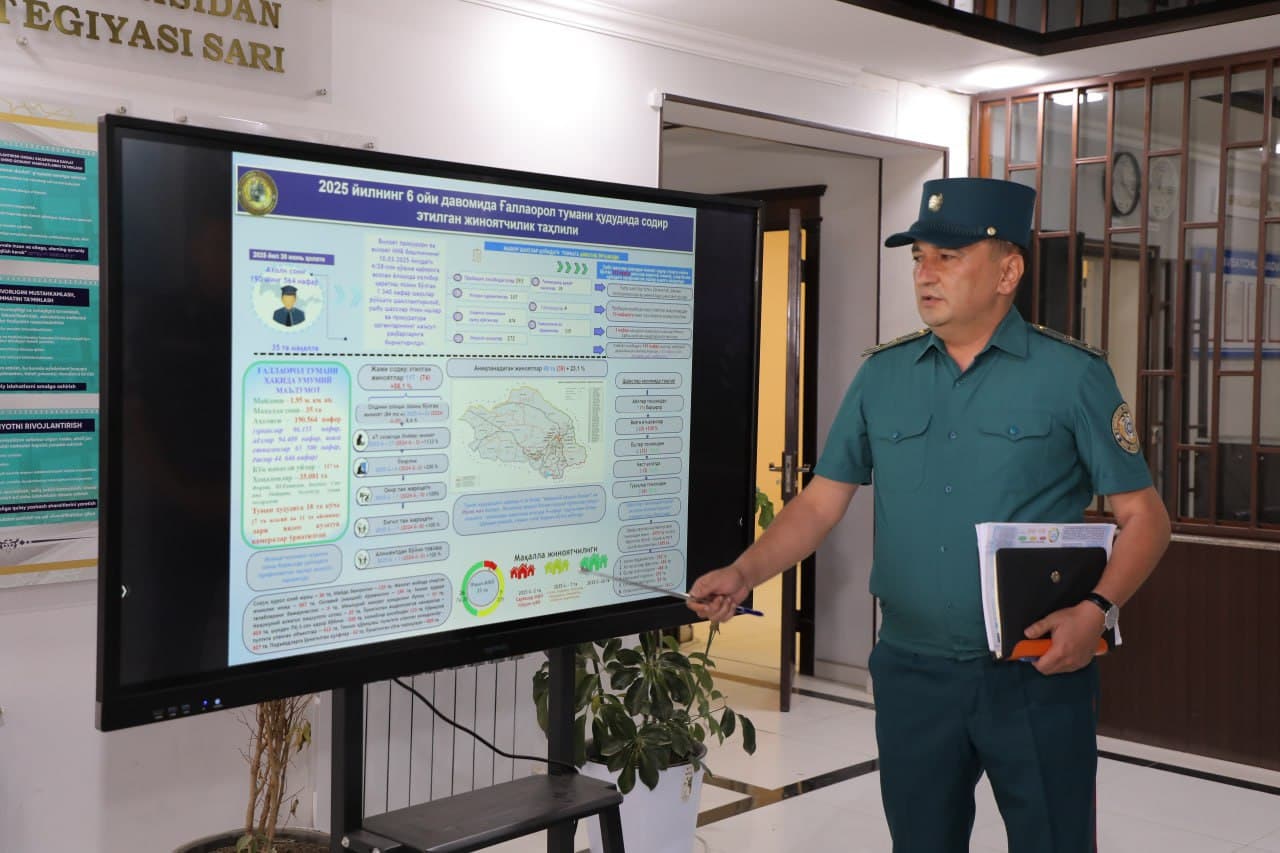 Jizzax viloyati mahallalarida xavfsiz muhitni yaratish boʻyicha Ichki ishlar vazirligi tomonidan oʻtkazilgan kompleks inspektorlik tekshiruvining yakunlari sarhisob qilindi