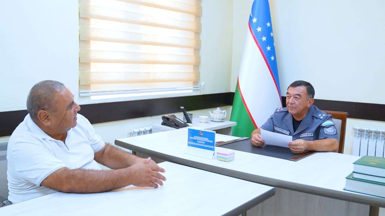Qashqadaryo viloyati IIB Jismoniy va yuridik shaxslarni qabul qilish xonasida fuqarolarni murojaatlari boʻyicha qabul oʻtkazildi
