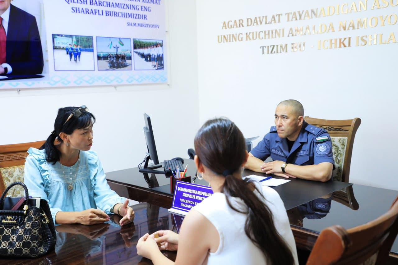 Qoraqalpogʻiston Respublikasi Ichki ishlar vazirligi rahbariyatining navbatdagi shaxsiy qabuli oʻtkazildi