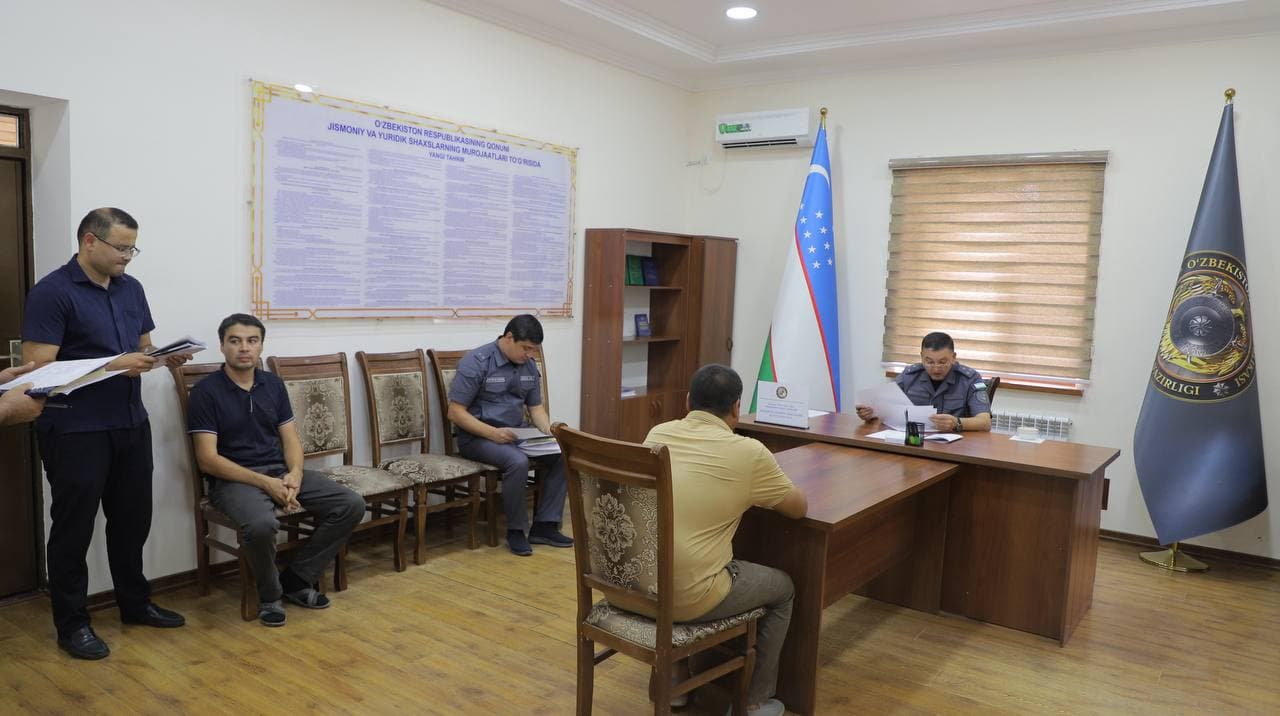 Xorazm viloyati IIB rahbariyati tomonidan shaxsiy qabul oʻtkazildi