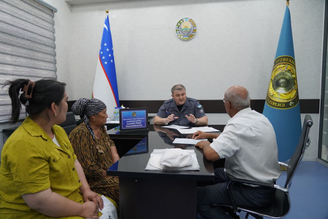 Surxondaryo viloyati Ichki ishlar organlari rahbarlarining aholi murojaatlarini oʻrganish maqsadida ommaviy sayyor qabullari boʻlib oʻtdi