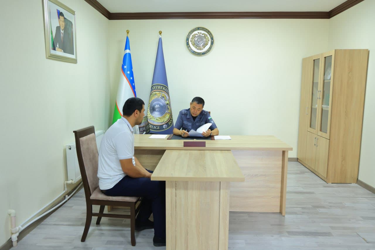 Namangan viloyati IIB binosida boshqarma rahbariyatining fuqarolar uchun qabuli oʻtkazildi