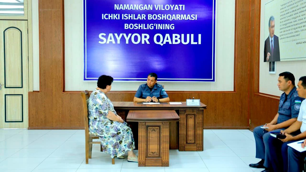 Наманган вилояти ИИБ раҳбариятининг Давлатобод тумани фуқаролари учун сайёр қабули ўтказилди