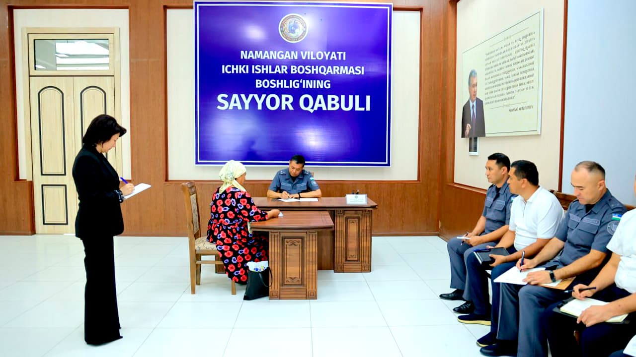 Наманган вилояти ИИБ раҳбариятининг Давлатобод тумани фуқаролари учун сайёр қабули ўтказилди