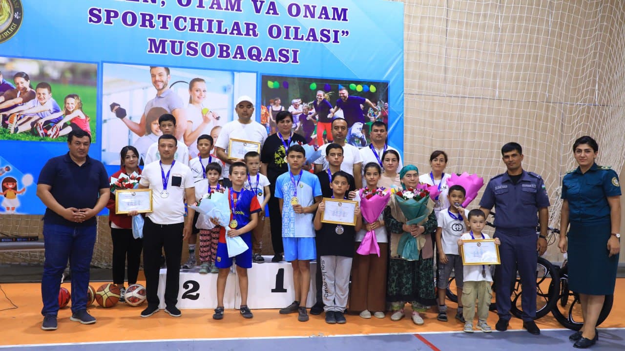 Бухоро вилояти Ички ишлар органлари ходимлари ва уларнинг оила аъзоларидан иборат жамоалар ўртасида “Мен, отам ва онам спортчилар оиласи” мусобақаси ўтказилди