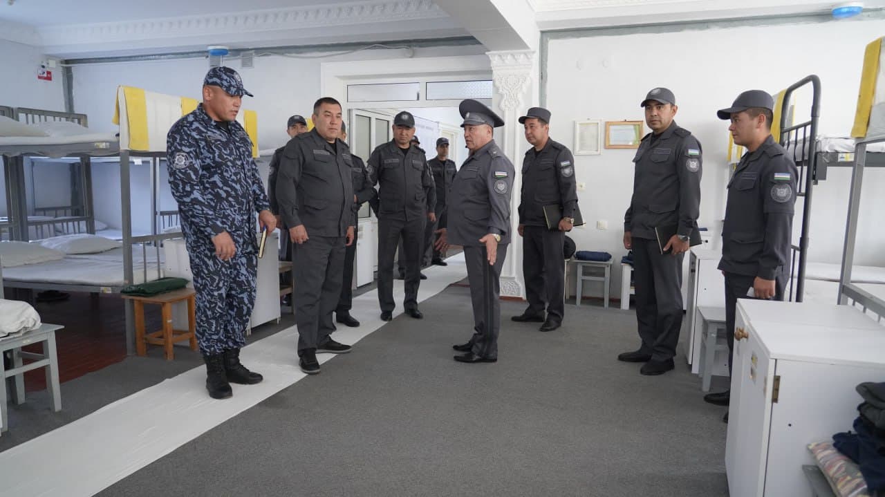 Руководство Министерства внутренних дел ознакомилось с работой, осуществляемой в исправительном учреждении №5, расположенном в Навоийской области