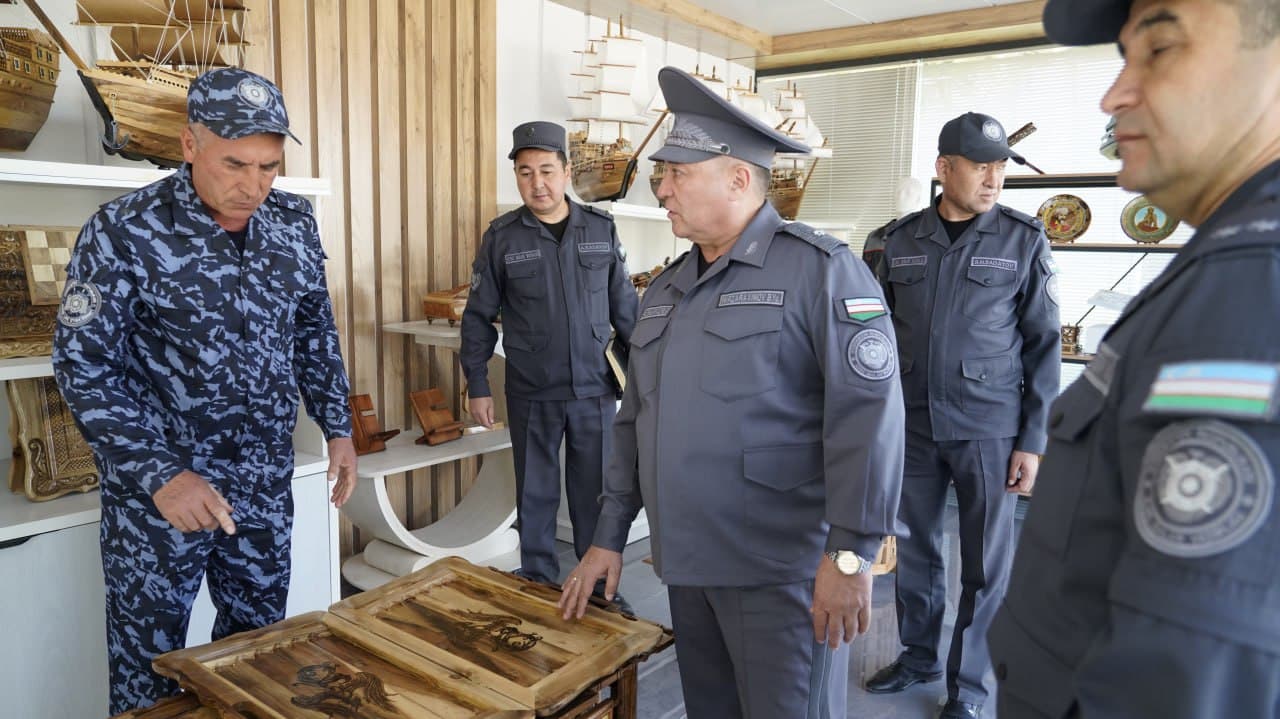 Руководство Министерства внутренних дел ознакомилось с работой, осуществляемой в исправительном учреждении №5, расположенном в Навоийской области