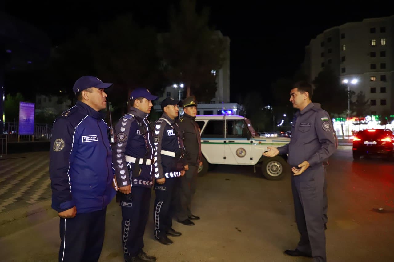 Surxondaryo viloyati Ichki ishlar boshqarmasi rahbariyati tomonidan Termiz shahrida tungi faoliyat, kuz-qish mavsumiga tayyorgarlik jarayonlari oʻrganildi