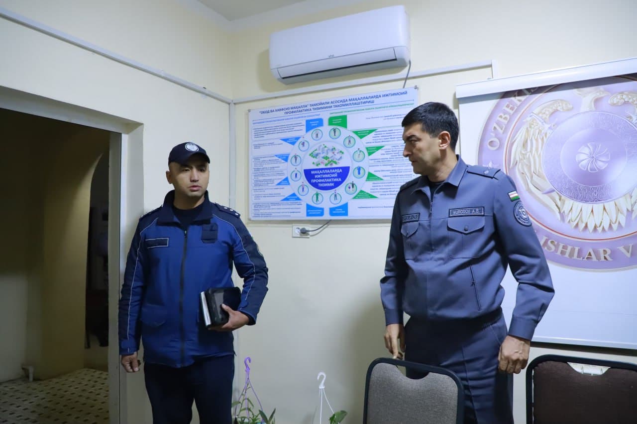 Surxondaryo viloyati Ichki ishlar boshqarmasi rahbariyati tomonidan Termiz shahrida tungi faoliyat, kuz-qish mavsumiga tayyorgarlik jarayonlari oʻrganildi