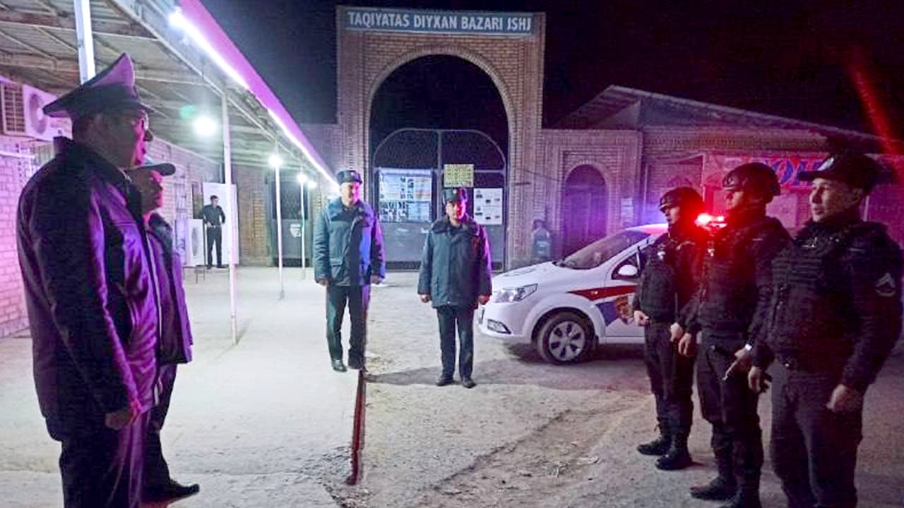 Qoraqalpogʻiston Respublikasi IIV rahbariyati tomonidan Taxiatosh tumanida aholi osoyishtaligini taʼminlash yoʻlida olib borilayotgan tungi xizmat faoliyati oʻrganildi