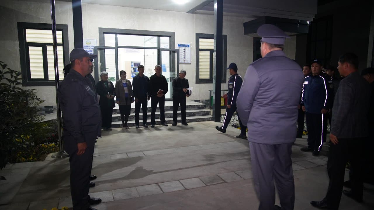 Surxondaryo viloyati Ichki ishlar boshqarmasi rahbariyati tomonidan Jarqoʻrgʻon tumanida tungi faoliyat, kuz-qish mavsumiga tayyorgarlik jarayonlari oʻrganildi