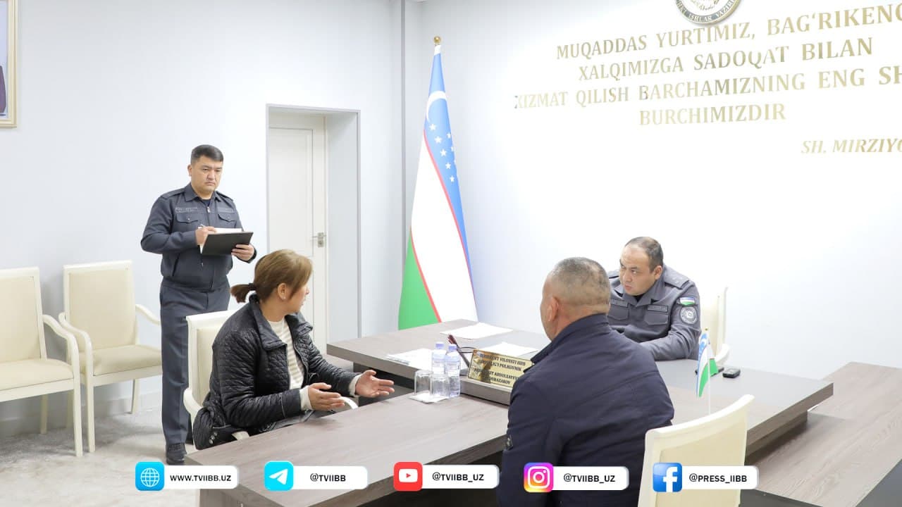 Murojaat, muloqot va yechim — Toshkent viloyati IIBB rahbariyatining navbatdagi shaxsiy qabuli boʻlib oʻtdi