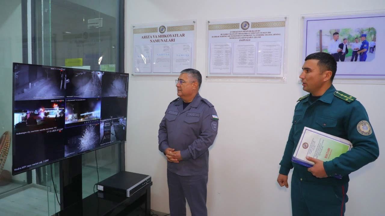 Начальник УВД Бухарской области провел ряд встреч и изучений по вопросам профилактики и безопасности в Гиждуванском районе