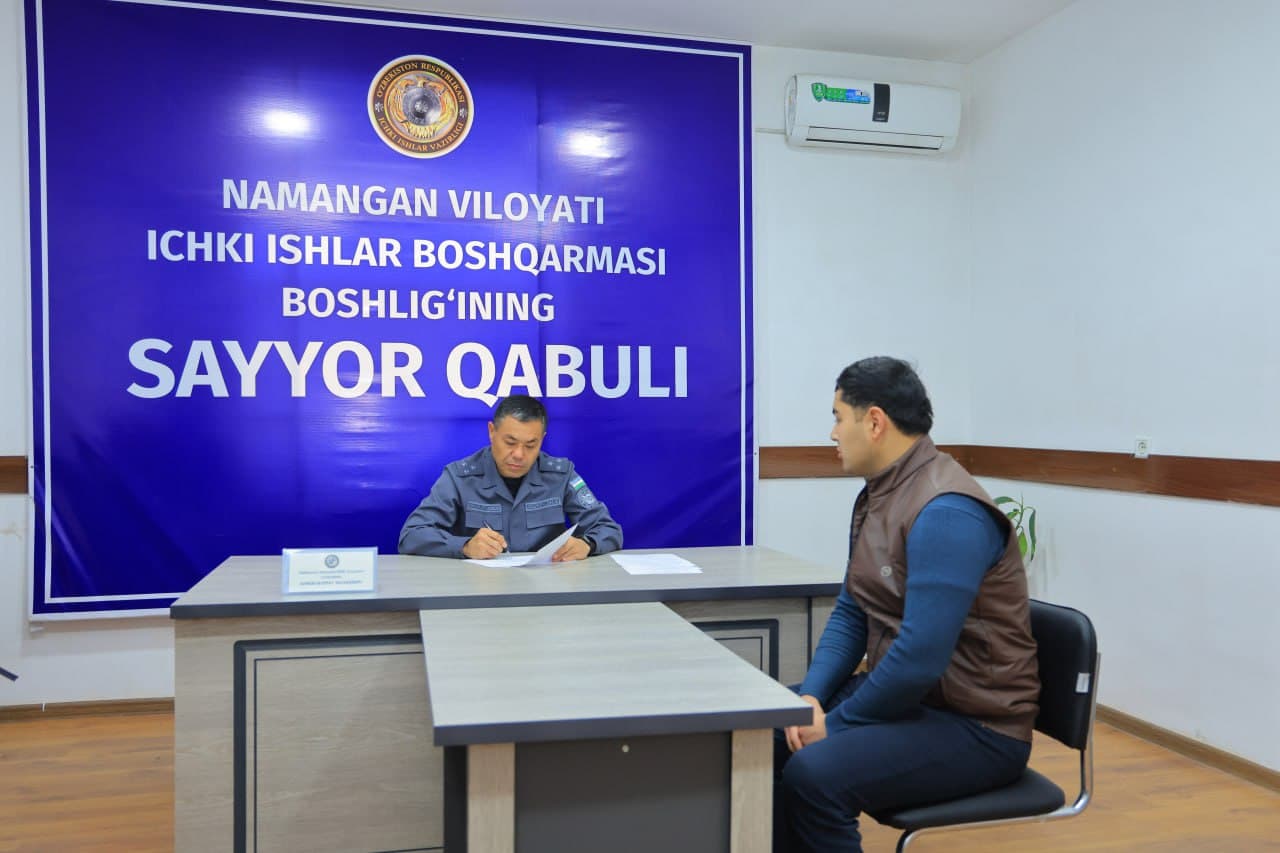 Namangan viloyati IIB boshligʻining Uychi tumani fuqarolari uchun sayyor qabuli oʻtkazildi