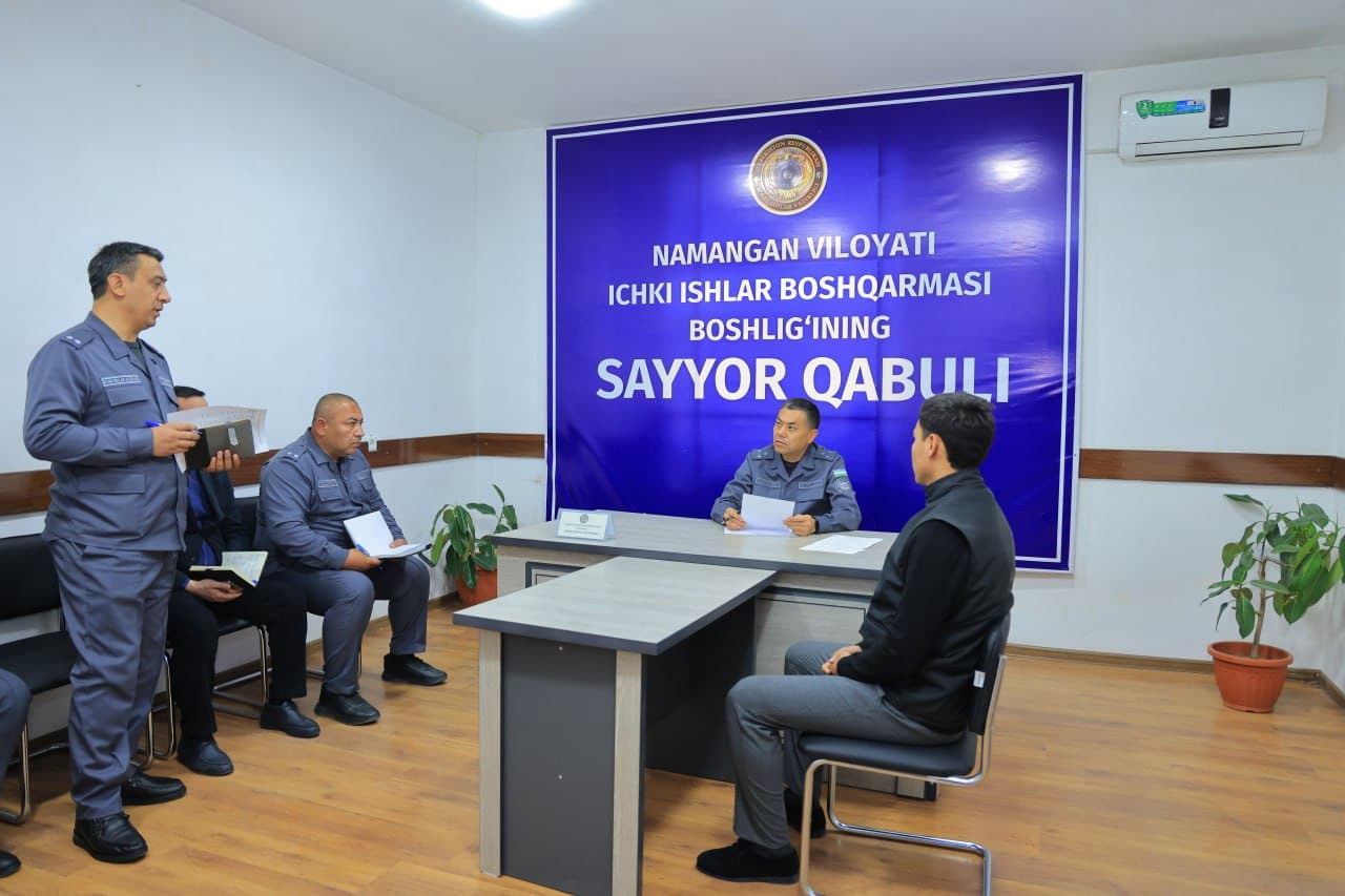 Namangan viloyati IIB boshligʻining Uychi tumani fuqarolari uchun sayyor qabuli oʻtkazildi