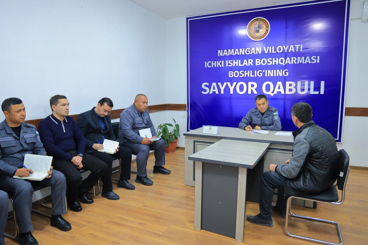 Namangan viloyati IIB boshligʻining Uychi tumani fuqarolari uchun sayyor qabuli oʻtkazildi