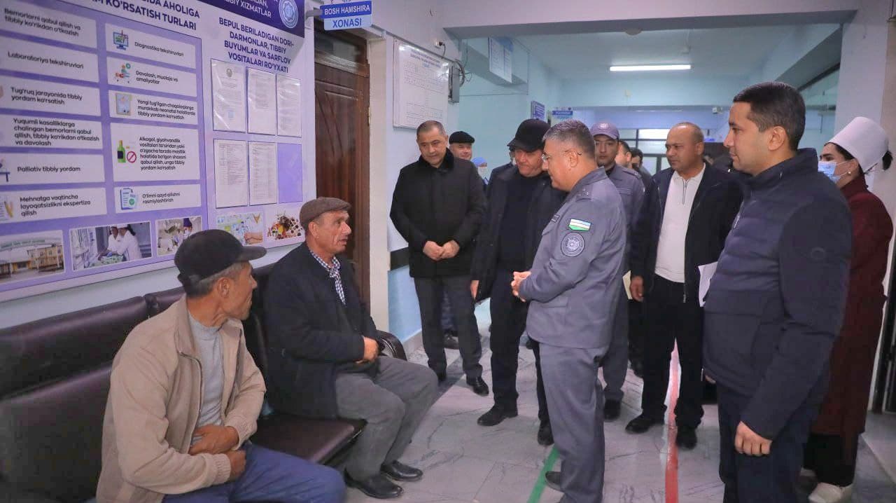 Начальник УВД Бухарской области изучил ночную деятельность по обеспечению общественного порядка в Пешкунском районе