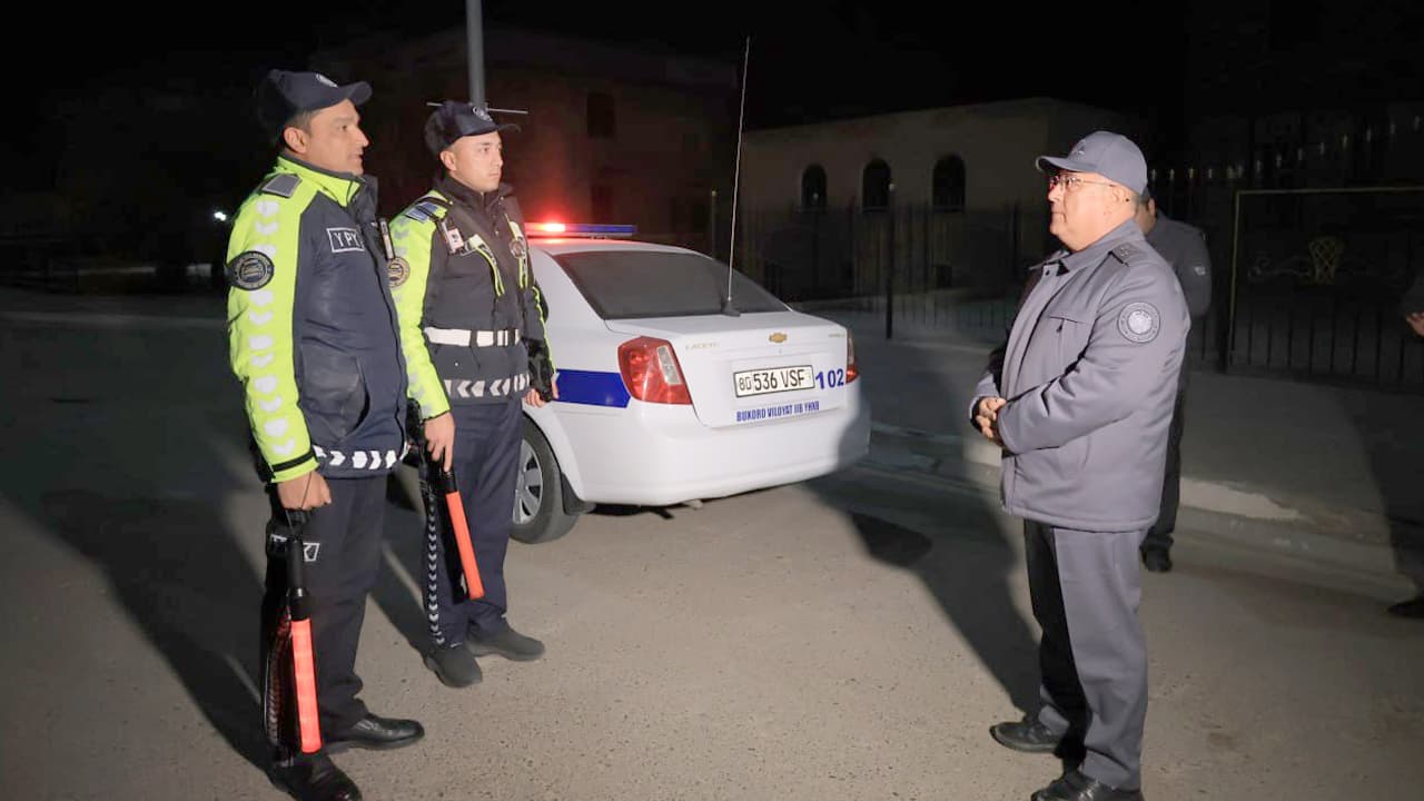 Бухоро вилояти ИИБ раҳбарияти томонидан Қоровулбозор туманида тунги тартиб ва осойишталикни таъминлаш бўйича кенг қамровли ўрганиш ишлари олиб борилди