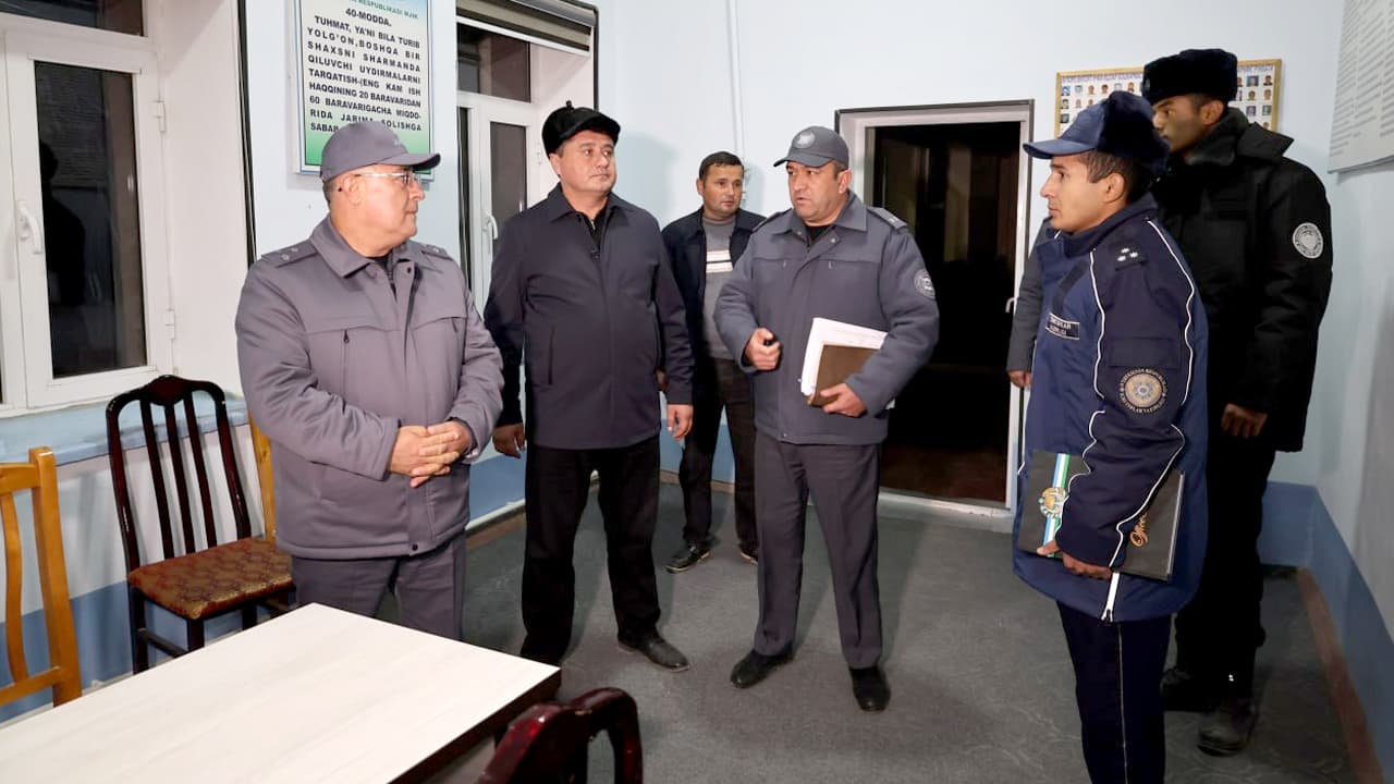 Бухоро вилояти ИИБ раҳбарияти томонидан Қоровулбозор туманида тунги тартиб ва осойишталикни таъминлаш бўйича кенг қамровли ўрганиш ишлари олиб борилди