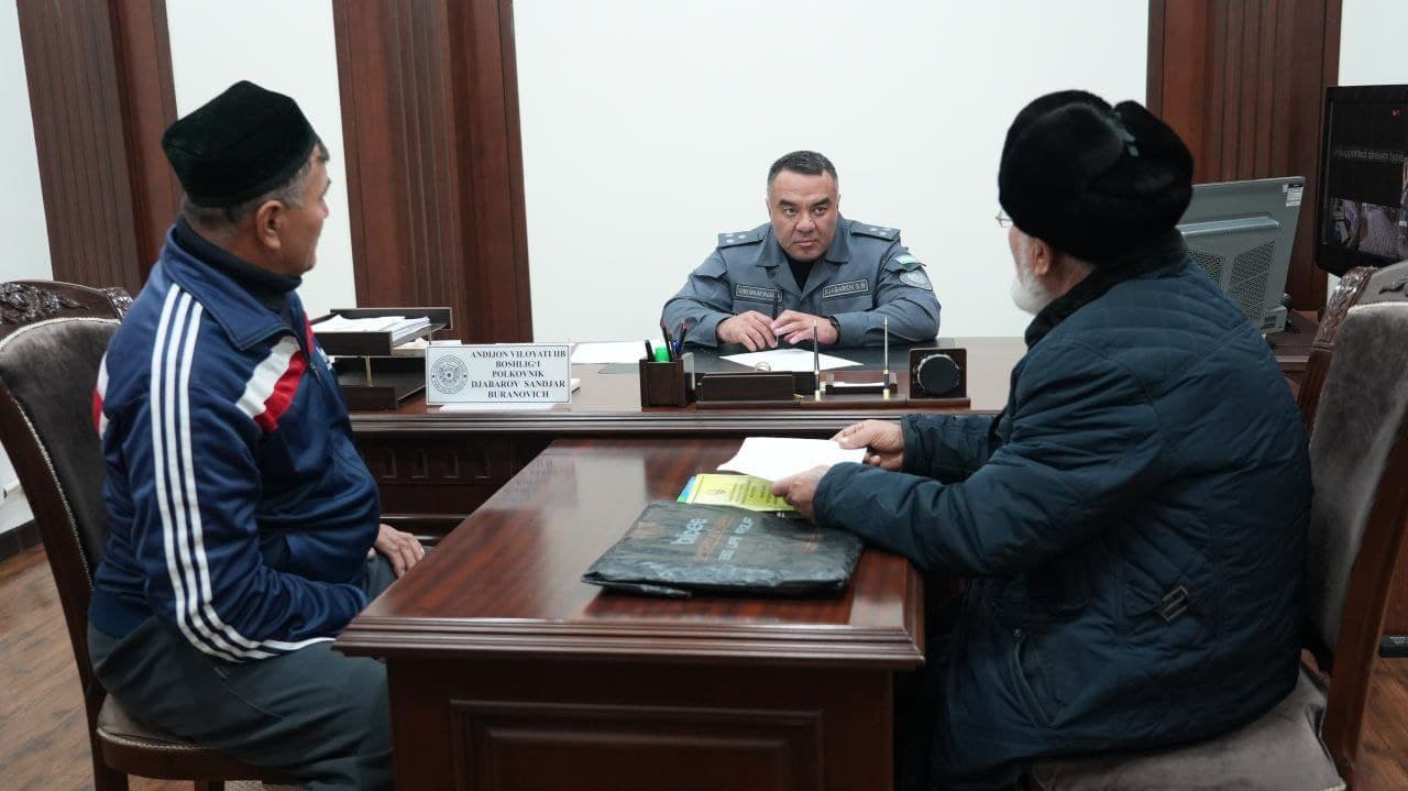Андижон вилояти ИИБ раҳбариятининг фуқаролар учун навбатдаги шахсий қабули бўлиб ўтди