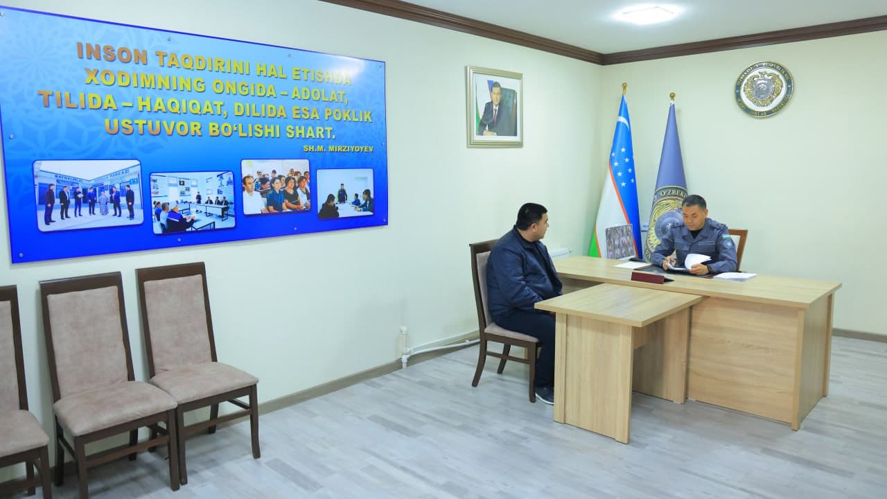 Наманган вилояти ИИБ биносида бошқарма раҳбариятининг фуқаролар учун қабули ўтказилди