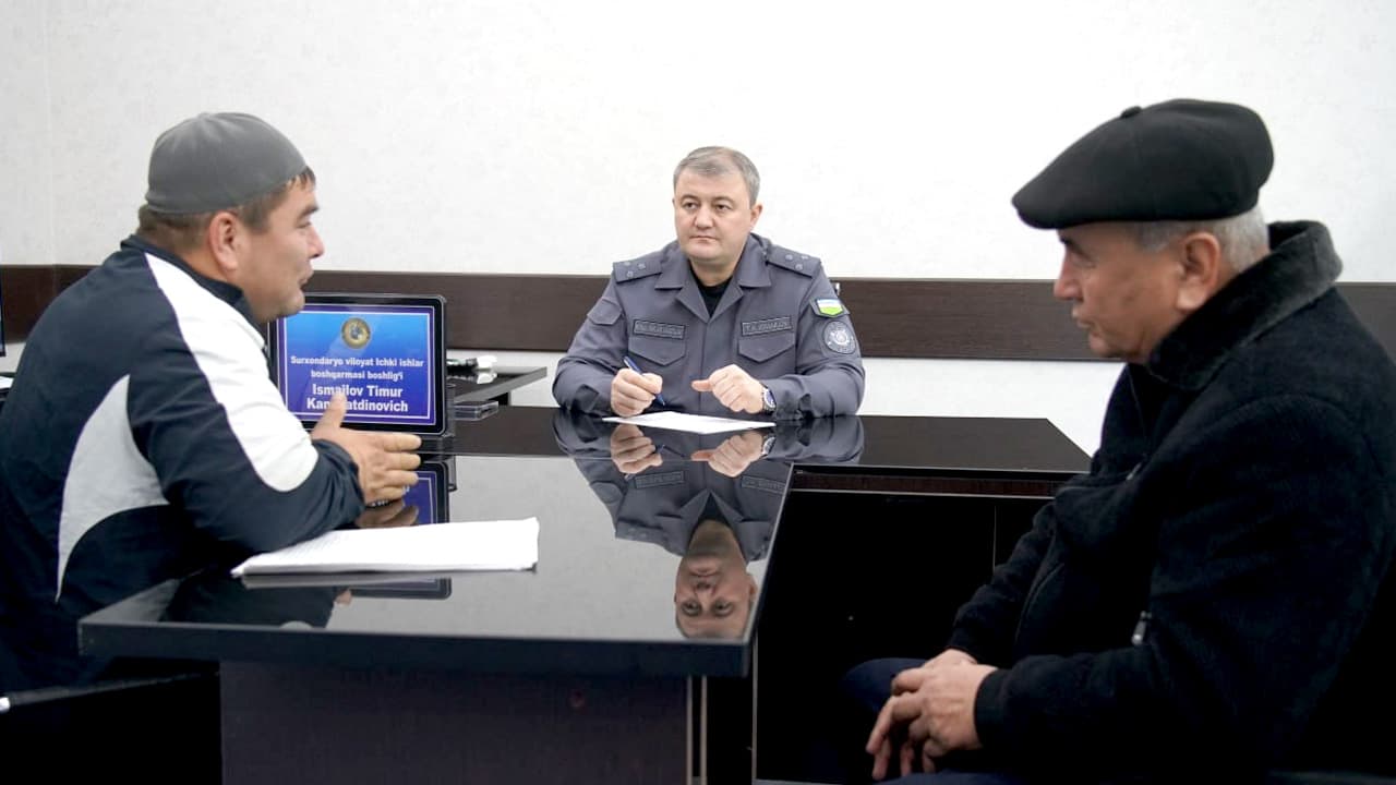 Сурхондарёда вилоят Ички ишлар бошқармаси ҳамда барча шаҳар-туман ички ишлар органлари раҳбарларининг аҳоли мурожаатларини ўрганиш мақсадида “Шахсий қабул”лари бўлиб ўтди