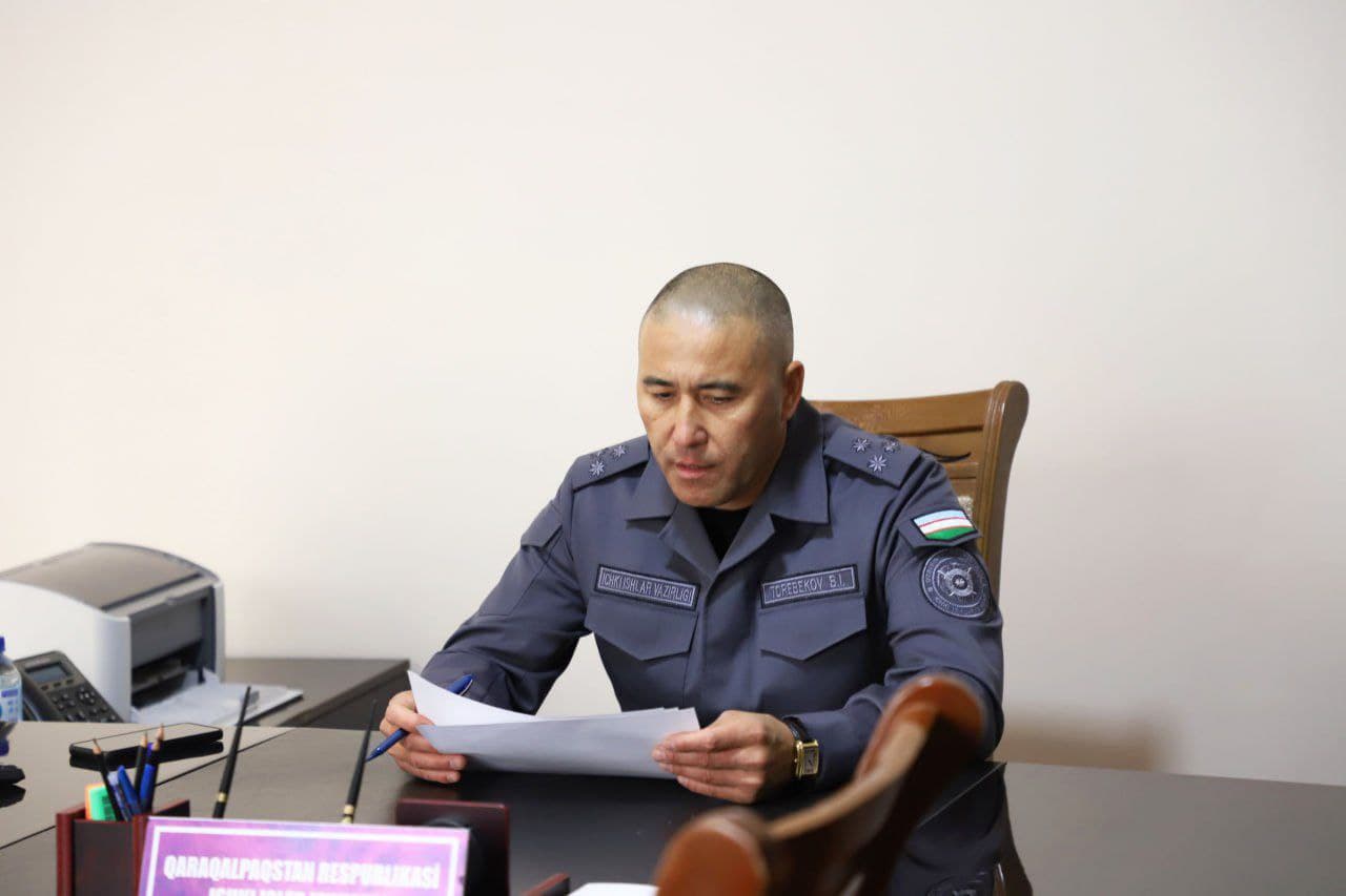 Қорақалпоғистон Республикаси Ички ишлар вазирлиги раҳбариятининг навбатдаги шахсий қабули ўтказилди