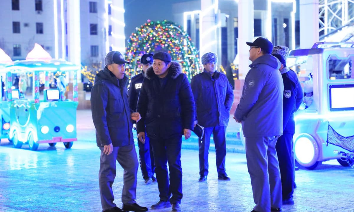 Руководством МВД Республики Каракалпакстан изучены меры безопасности в местах проведения новогодних праздников