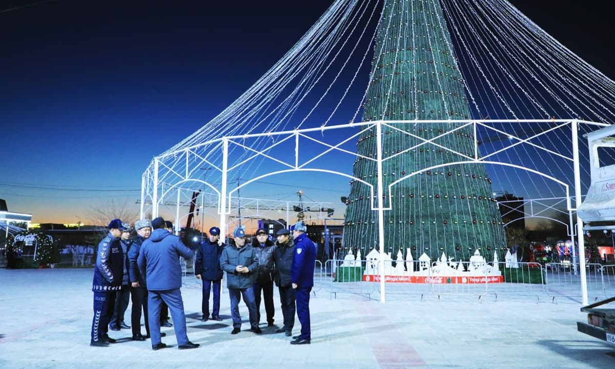 Руководством МВД Республики Каракалпакстан изучены меры безопасности в местах проведения новогодних праздников