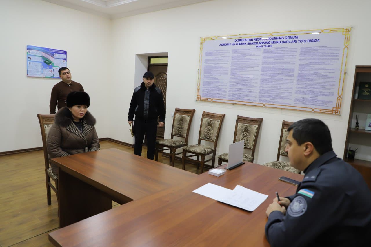 Xorazm viloyati Ichki ishlar boshqarmasi rahbariyati tomonidan fuqarolarning murojaatlarini oʻrganish maqsadida navbatdagi qabul oʻtkazildi