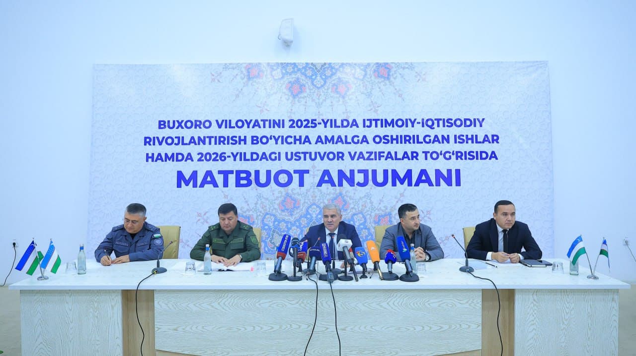 Бухорода йил якунларига бағишланган кенг қамровли матбуот анжумани бўлиб ўтди